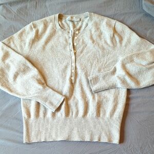 Everlane Cashmere Henley Sweater - Oatmeal